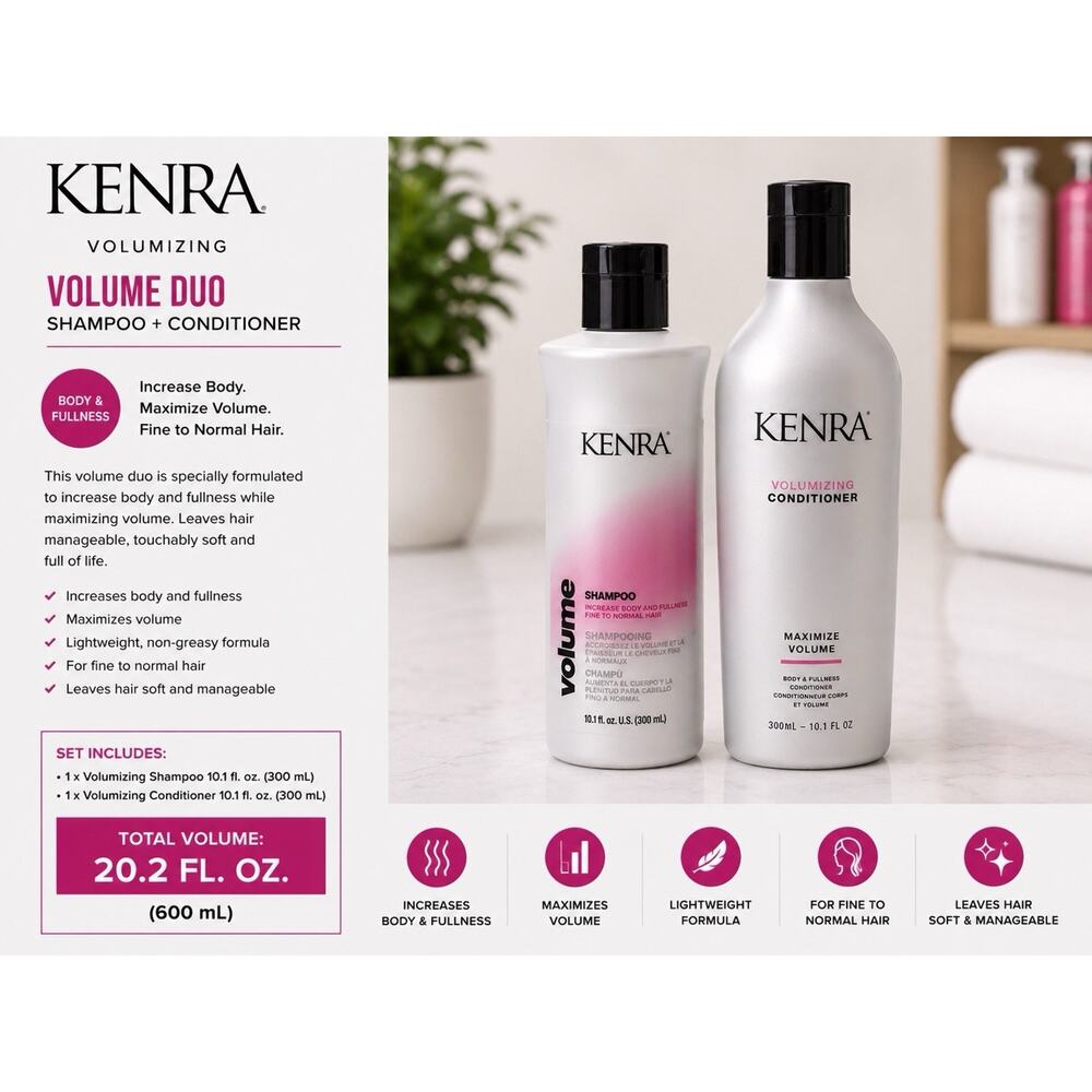 Kenra Volumizing Shampoo & Conditioner Duo Set 10.1 Fl.oz Each